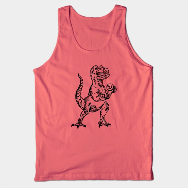 SEEMBO Dinosaur Weight Lifting Dumbbells Fitness Gym Workout Tank Top by SEEMBO